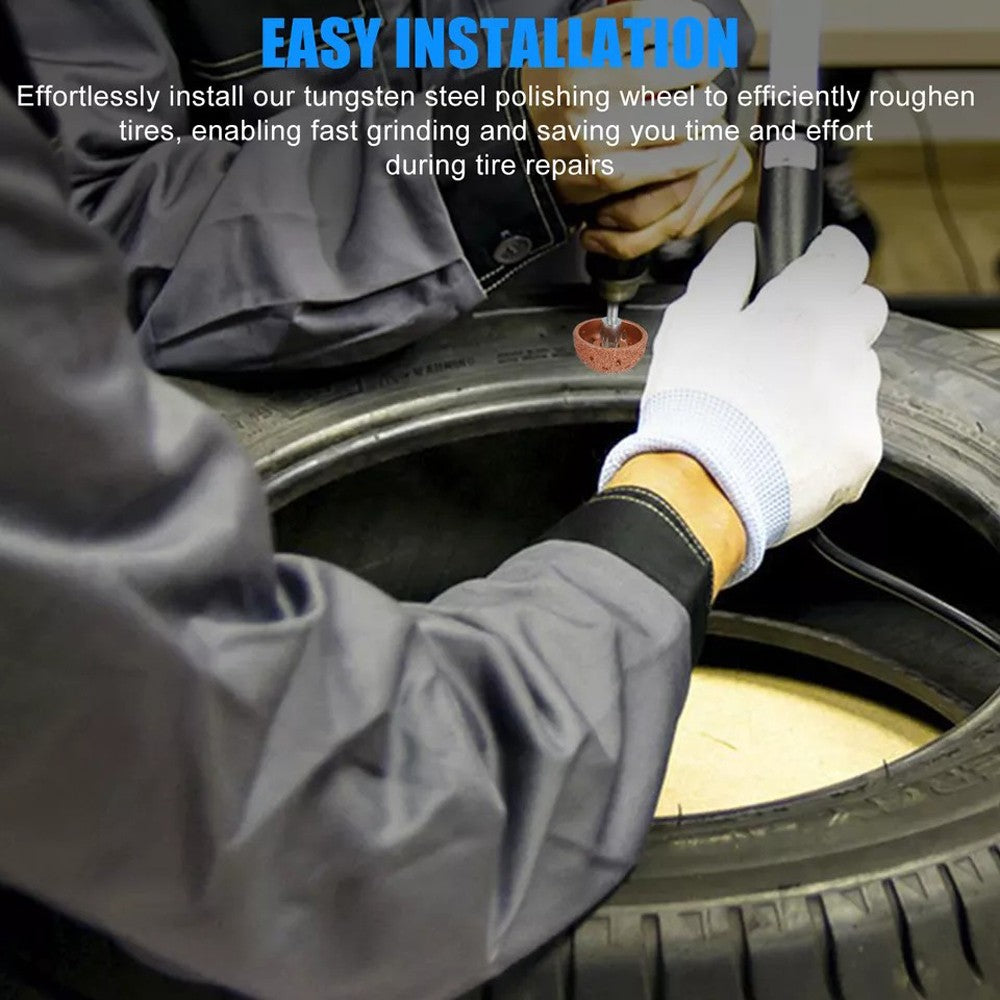 Tire Repair Patch Tool Liner Scraper Kit Grinding Head Buffing Wheel Car Truck