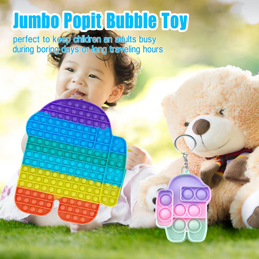 30CM Jumbo Sensory Fidget Toys Big Size Push Bubble Autism Stress Relief Game US