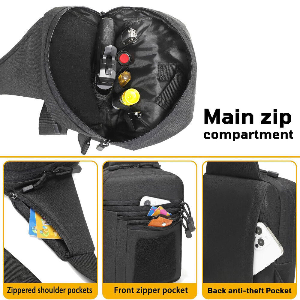 Tactical Gun Bag Pistol Holster Concealed Carry Chest Crossbody Pack Handgun Bag