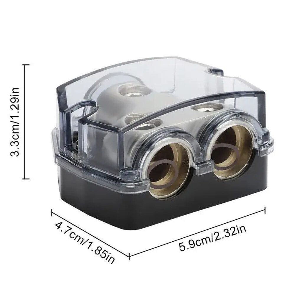 2PC Car Audio Amp Power Ground Distributor 2-Way Distribution Block Gauge In&Out