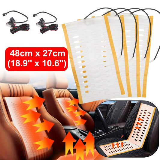 12V Universal Carbon Fiber Car Heated Seat Heater Kit with 3-Level round Switch