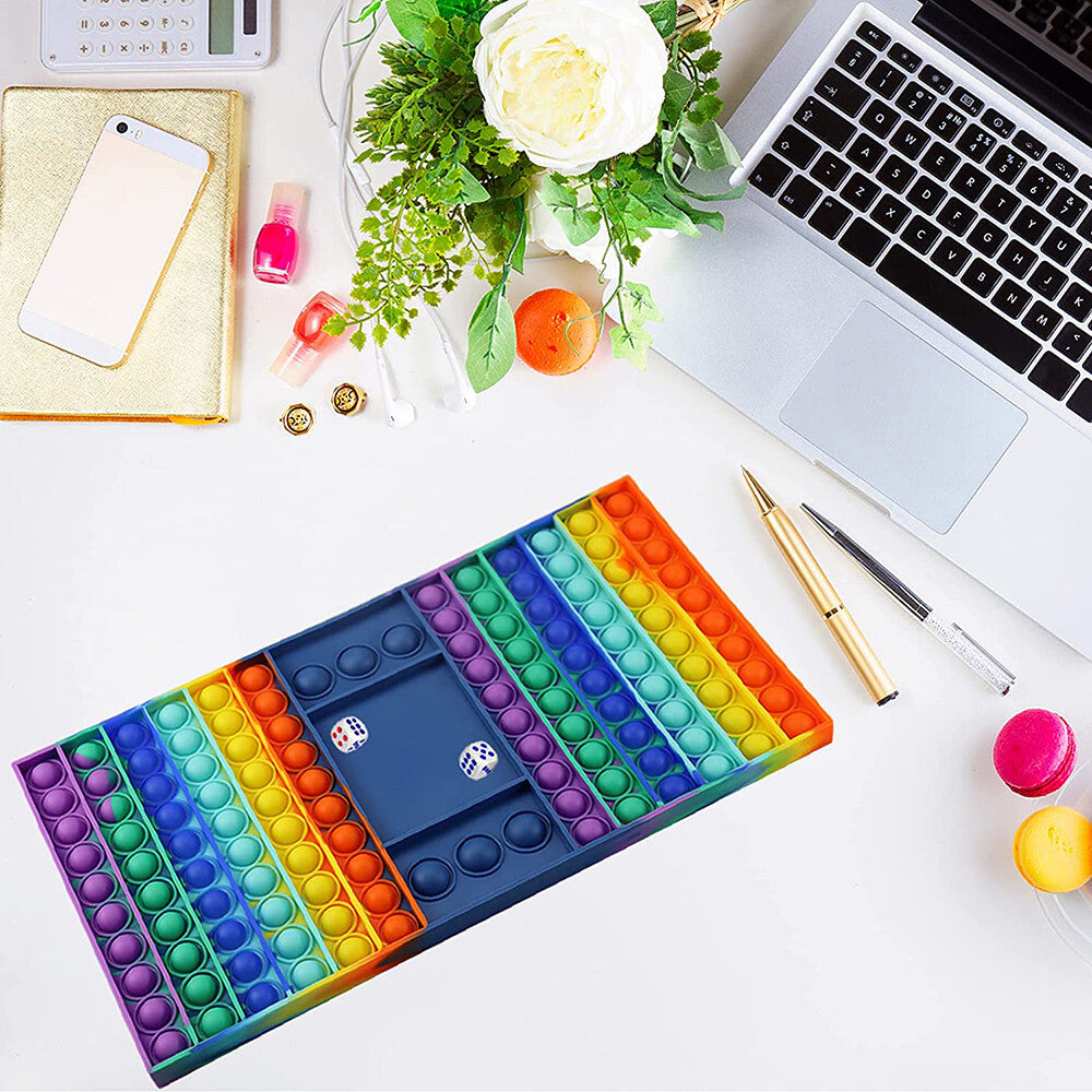 Rainbow Chess Board Toy Big Size Fidget Dice Pop Push It Bubble Sensory Games US