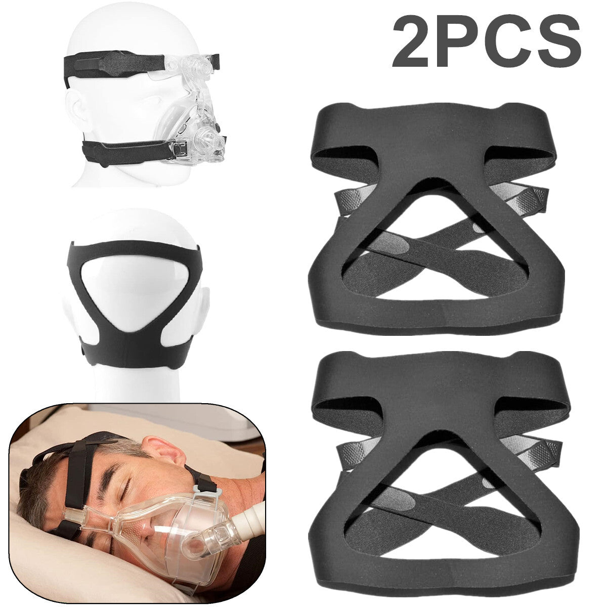 2 Pack Universal Mask Headgear Strap Headband Compatible W/ Nasal CPAP & More US