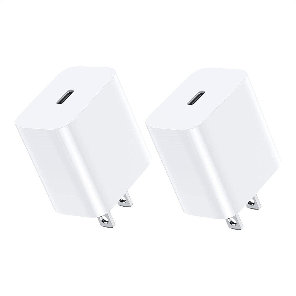 2PCS 20W USB-C Power Adapter Block PD Fast Charger Cable for Iphone 14 13 12 11