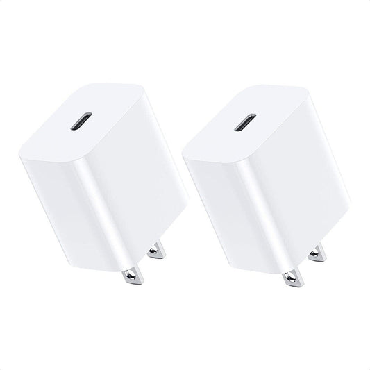 2PCS 20W USB-C Power Adapter Block PD Fast Charger Cable for Iphone 14 13 12 11