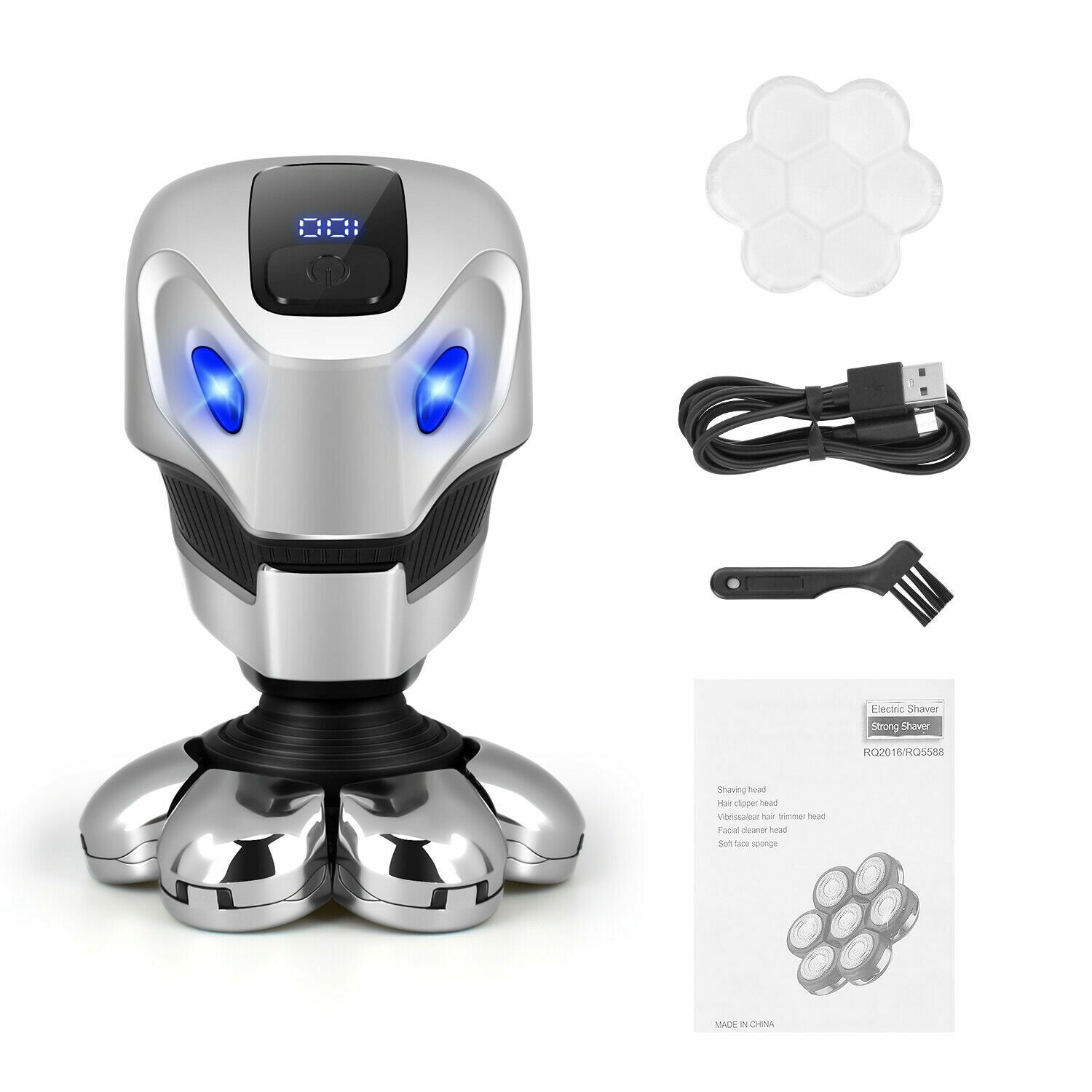 Men'S Razor Rotary Waterproof Electric Shaver Pop-Up Trimmer Wet Dry Cordless US