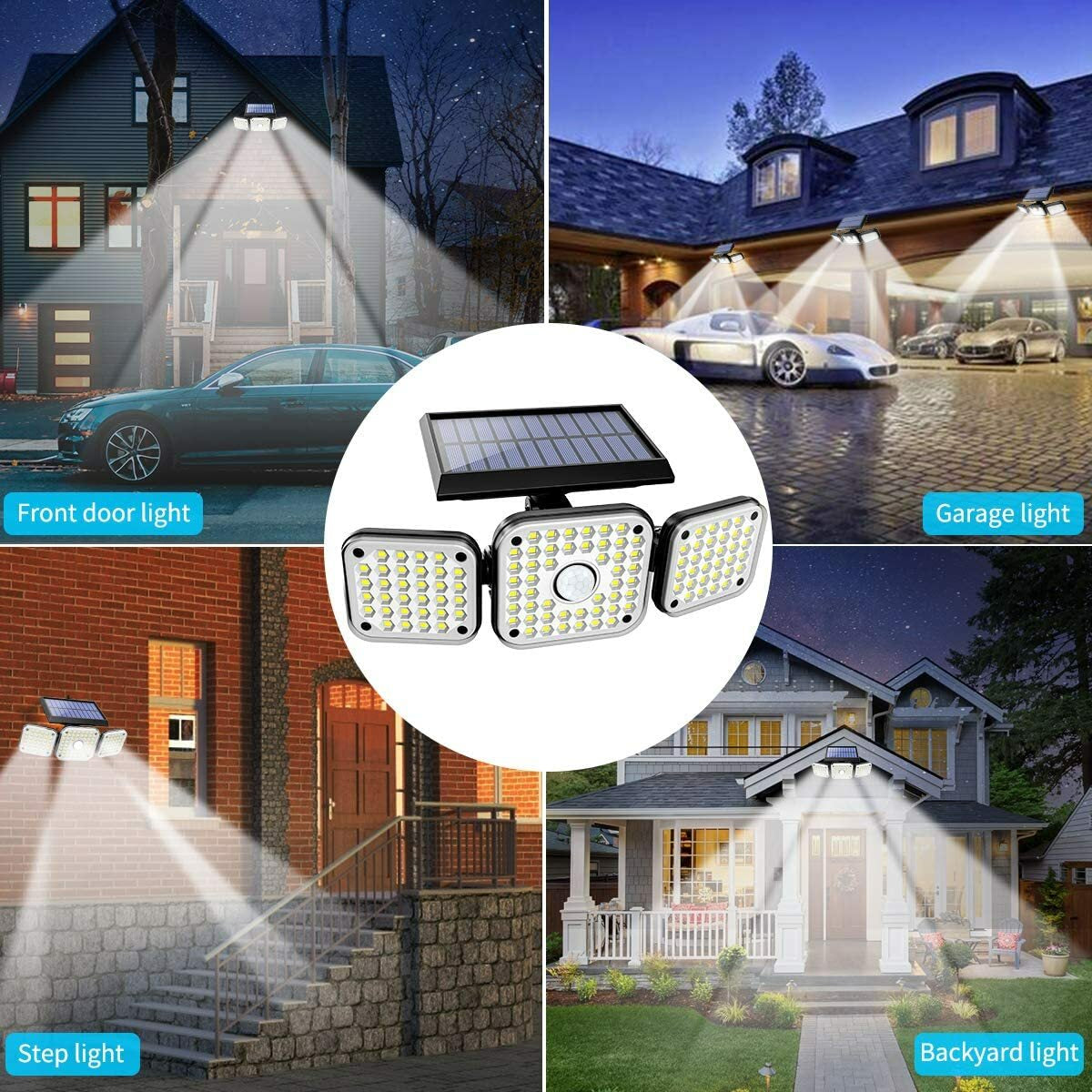 112 LED Solar Lamp Motion Sensor Wall Light Waterproof 3 Modes Garden Porch US