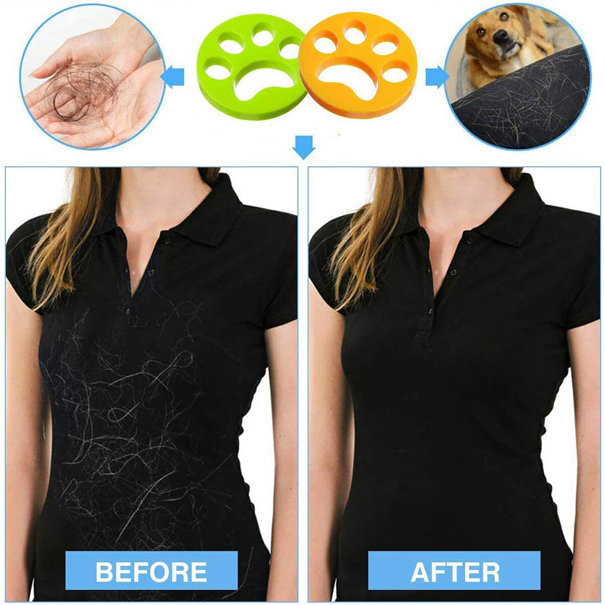 6PCS Pet Hair Remover for Laundry Washing Machine Cat Dog Reusable Fur Catcher