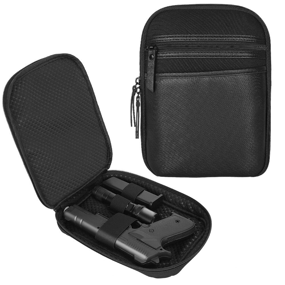Black Concealed Carry Gun Pouch Pistol Holster Pack Waist Pocket with Belt Loops