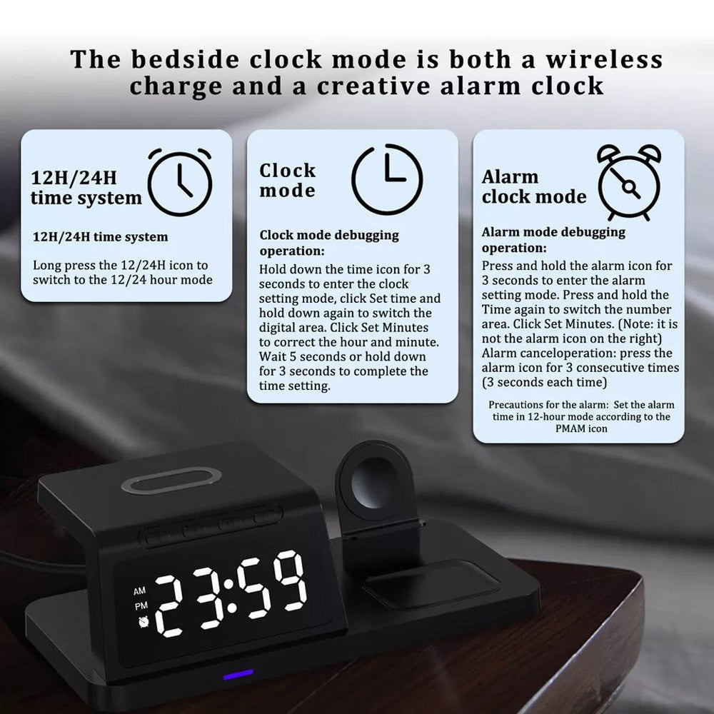 4In1 Fast Wireless Charger Station Dock for Apple Watch Iphone 17 Pro Max Air US