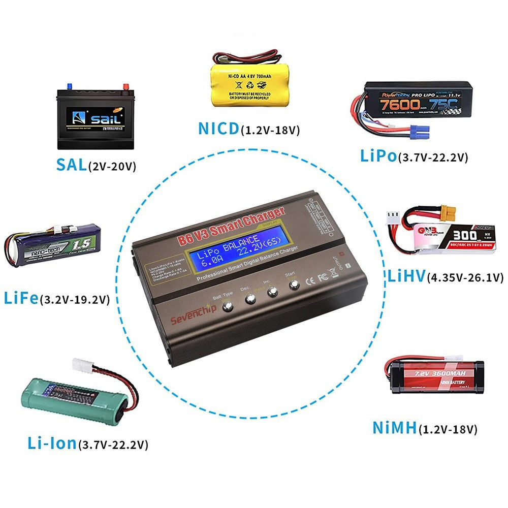 Smart Battery Balance Charger B6 V3 Lipo Discharger 80W 6A for RC Toys NIMH Lihv