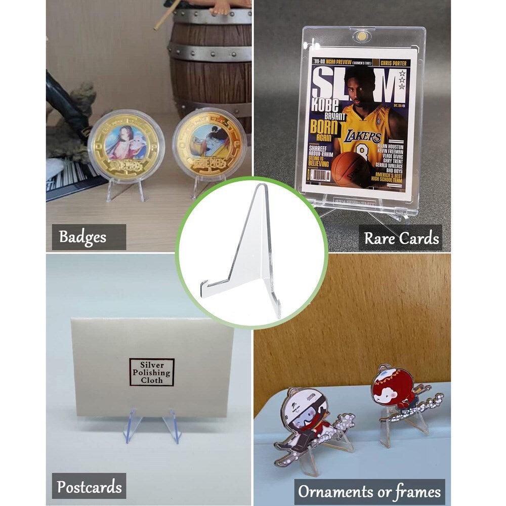 10-50PCS Clear Acrylic Trading Card Stands for Coins Sports Cards Display Holder