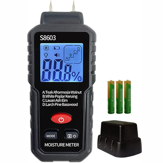 Wood Moisture Meter LCD Digital Two Pins 0-99.9% Hygrometer Timber Damp Detector
