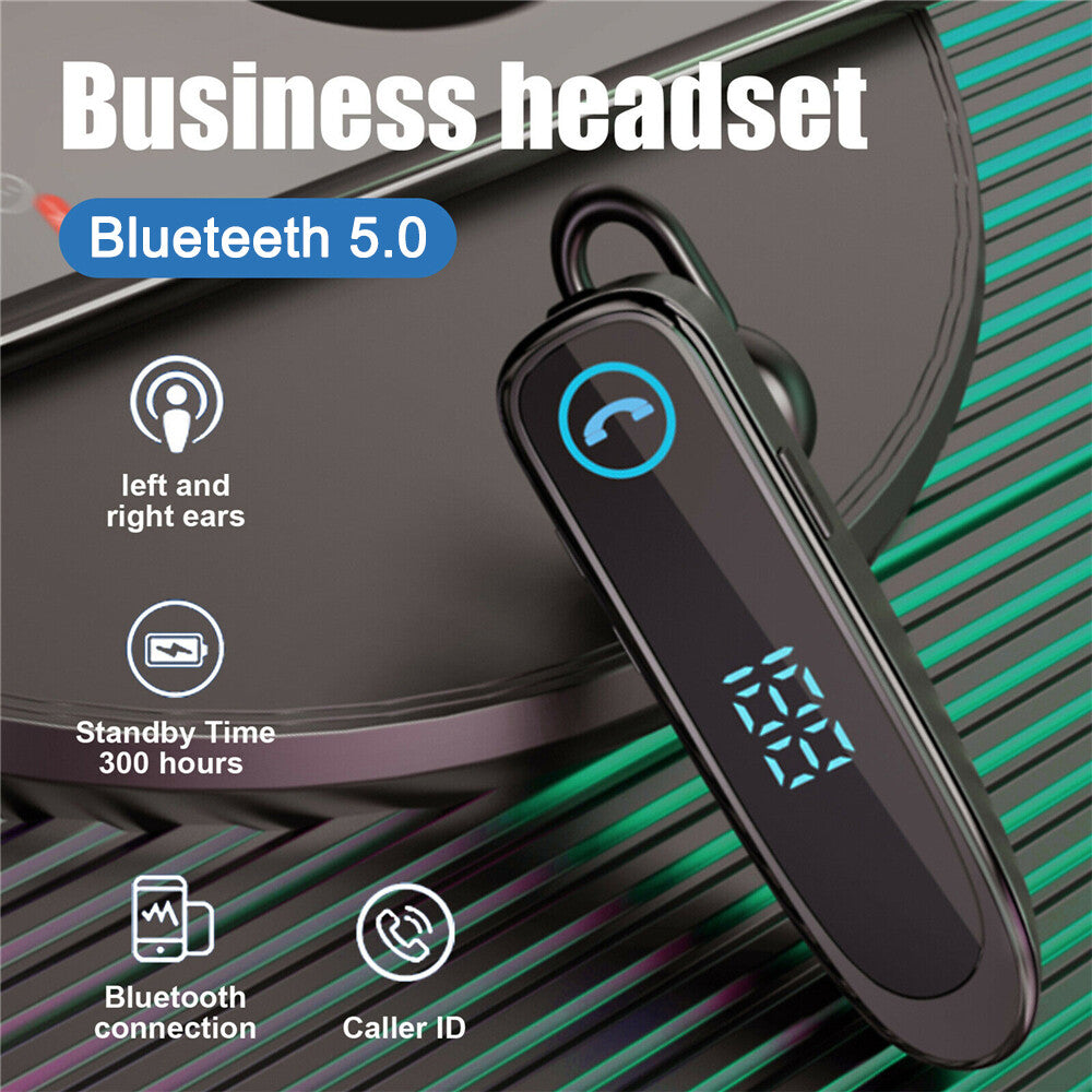 Bluetooth 5.0 Earpiece Noise Cancelling Headphone Driving Trucker in Ear Headset