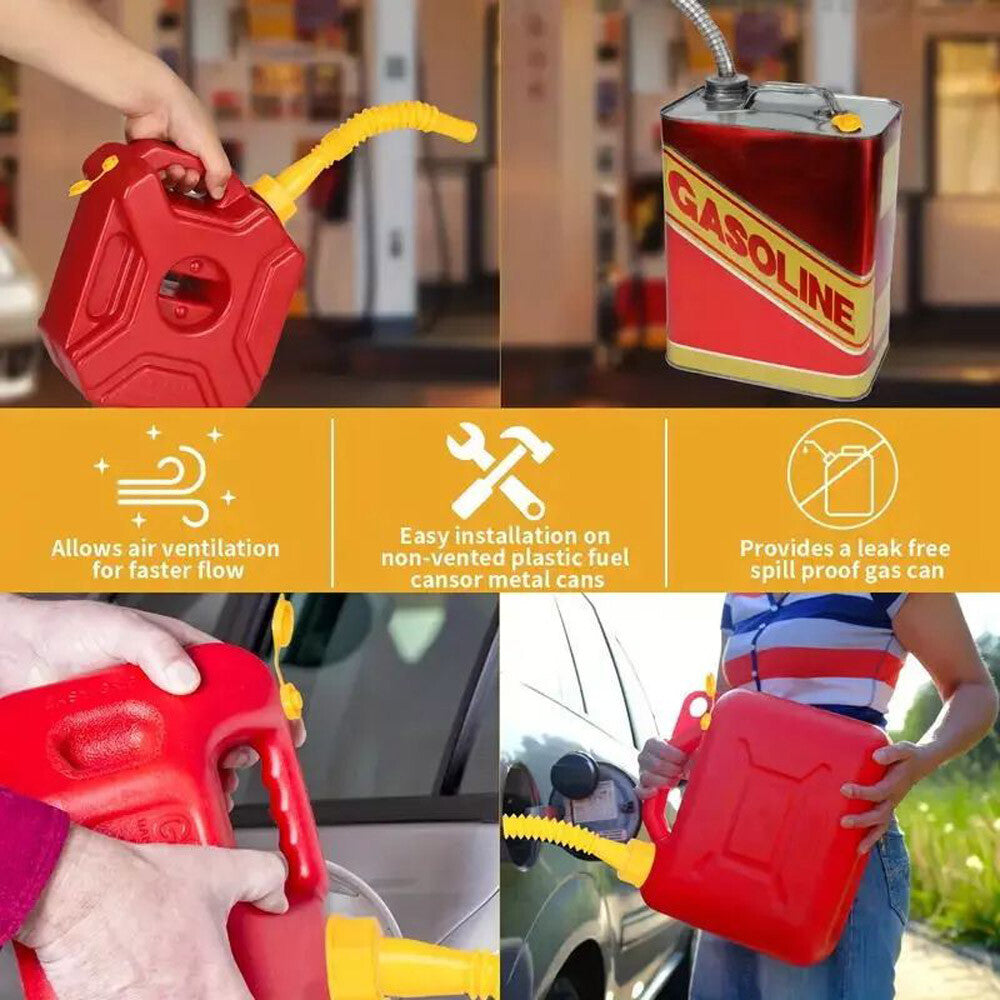 5X Replacement Gas Can Spout Nozzle Vent Kit for Plastic Gas Cans Old Style Cap