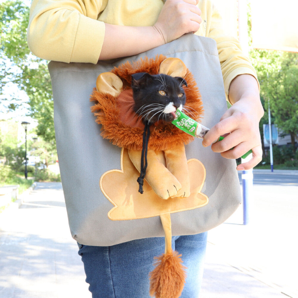 Lion Shaped Shoulder Bag Pet Puppy Dog Cat Carry Bag Travel Tote Shopping Bag US