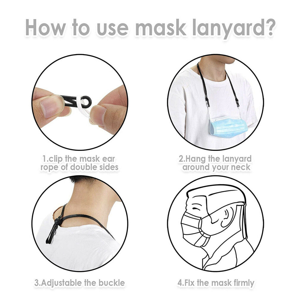 10 PCS Adjustable Lanyard Face Mask Extender Ear Savers for Mask Strap Holder US