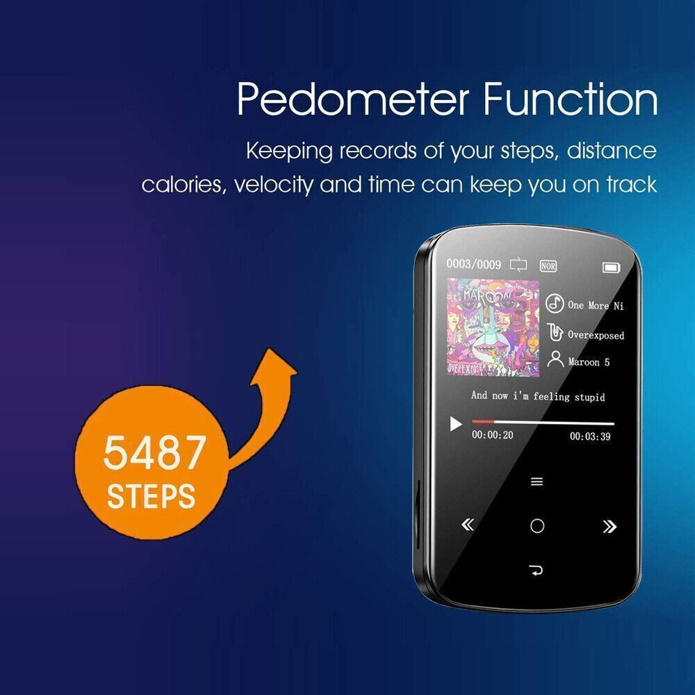 MP3 Player 32GB Hifi Lossless Sound Bluetooth Clip Music Voice Recorder FM Radio