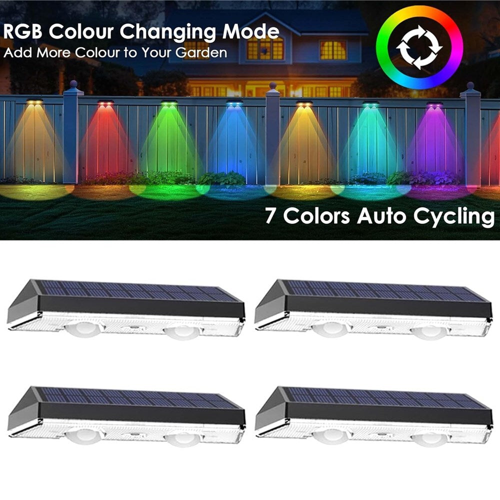 2X Garden Decor Lamp LED Solar Power Fence Lights Deck Wall Stair Step Outdoor