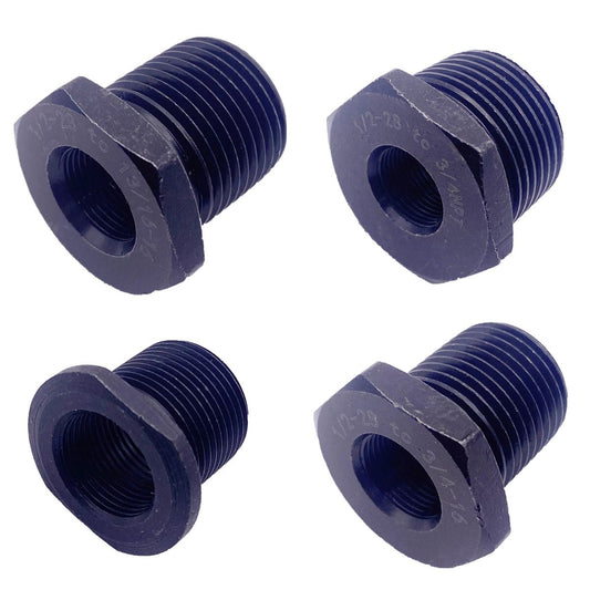 4PCS Steel Thread Adapter 1/2X28 to 5/8X24 / 3/4X16 /13/16X16 / 3/4 NPT US