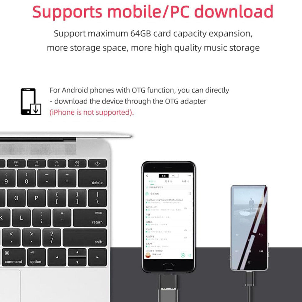 MP4/MP3 Player Support 128GB Bluetooth Lossless Music FM Radio Recorder Sport US