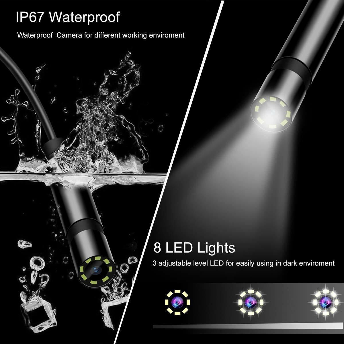 Industrial Endoscope Camera 1080P HD 4.3'' Screen Borescope Inspection Camera US