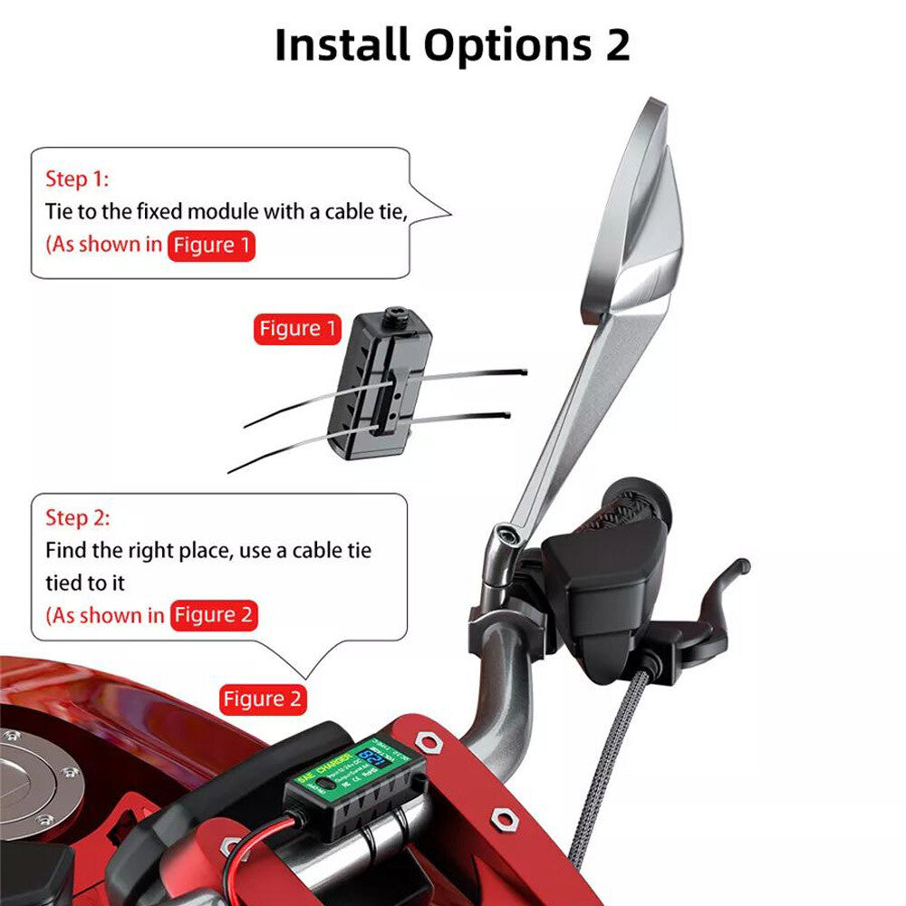 US Waterproof Motorcycle SAE to Dual USB Charger Port Voltmeter Adapter ATV UTV