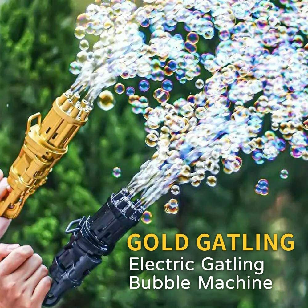 Gatling Bubble Machine Bubbler Maker Safe Summer Cooling Fan Gun for Kid Outdoor