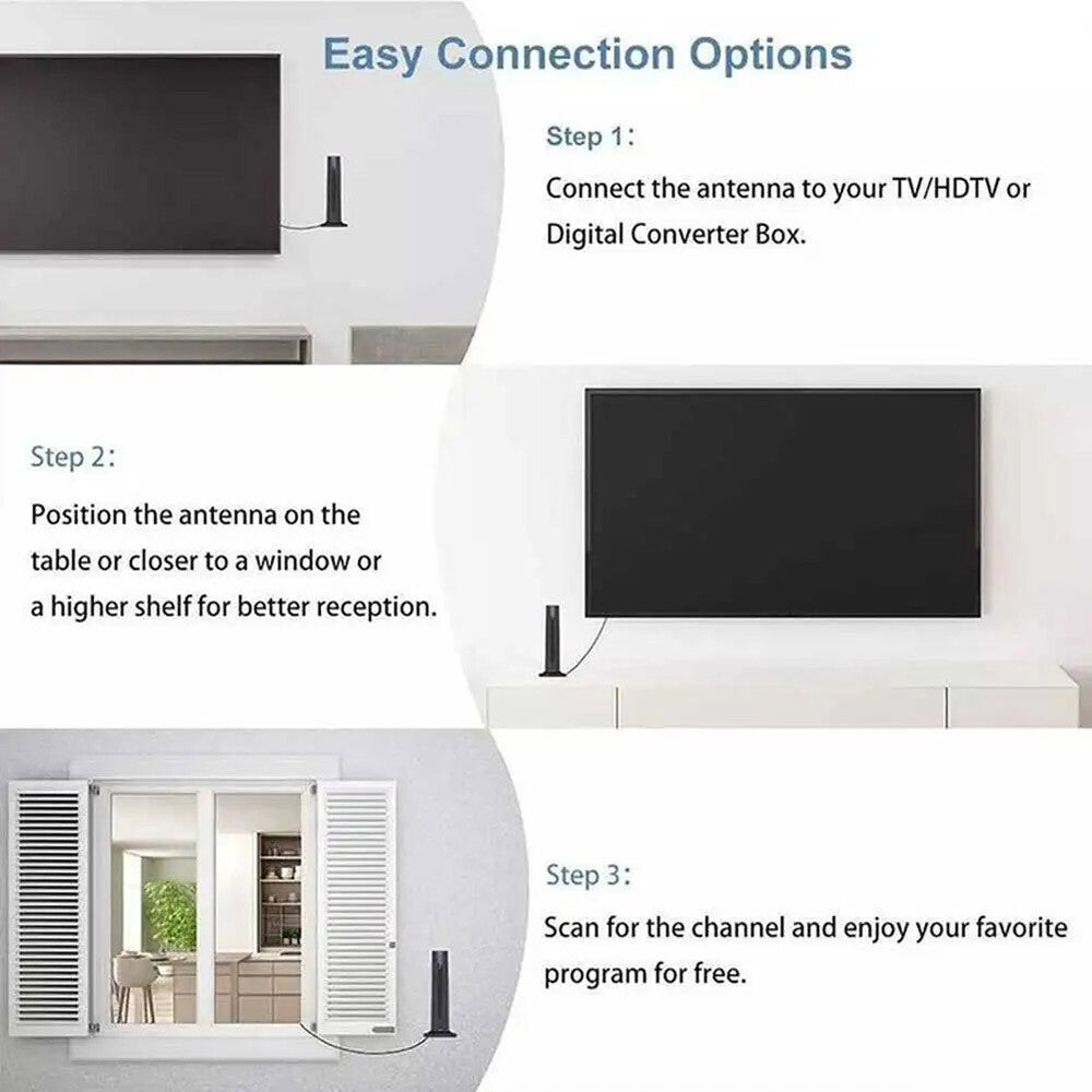 6000 Miles Upgraded TV Antenna Digital HD Indoor HDTV 1080P 4K Long Range USA