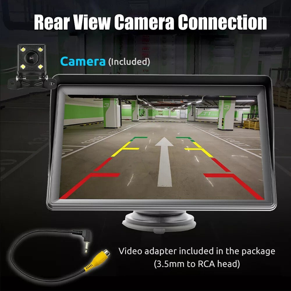 7" Portable Wireless Car Stereo with Carplay Android Auto Play FM & Backup Cam