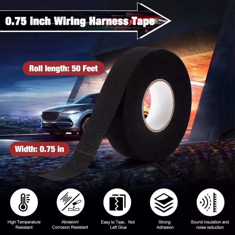 8 Rolls Cloth Tape Wire Electrical Wiring Harness Car Auto SUV Truck 19Mmx15M US