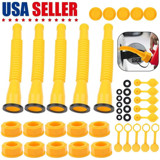 5X Replacement Gas Can Spout Nozzle Vent Kit for Plastic Gas Cans Old Style Cap