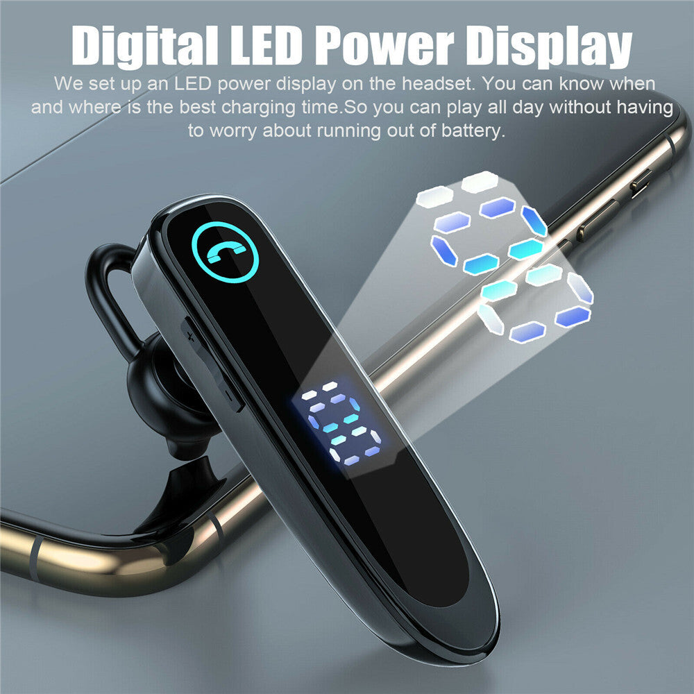 Bluetooth 5.0 Earpiece Noise Cancelling Headphone Driving Trucker in Ear Headset