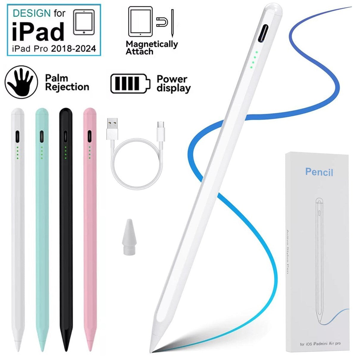 Stylus Pen Compatible W/ Ipad 10/9/8/7/6Th Gen/Pro 11/12.9''/ Mini 5/6Th Air 5Th