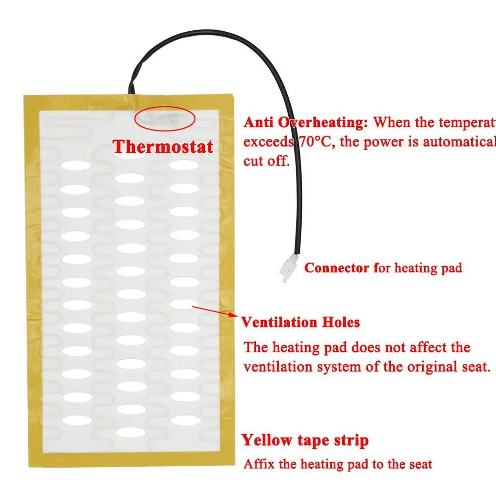 12V Universal Carbon Fiber Car Heated Seat Heater Kit with 3-Level round Switch