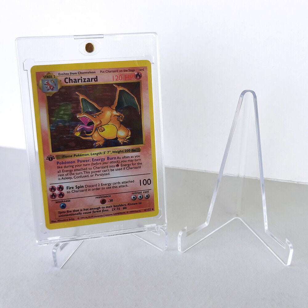 10-50PCS Clear Acrylic Trading Card Stands for Coins Sports Cards Display Holder