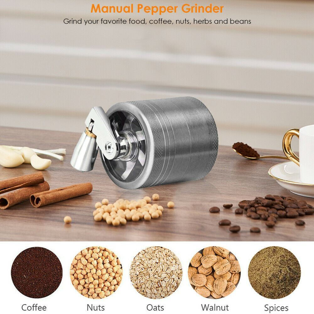 4 PCS Herb Tobacco Grinder Spice Herbal Metal Smoke Crusher Handle Hand Muller