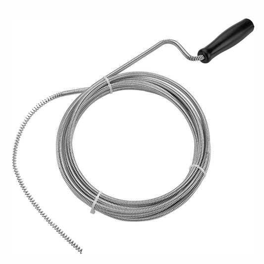 Manual Drain Snake Clog Remover 10-Foot Metal Tool for Sinks Drains Toilets Pipe