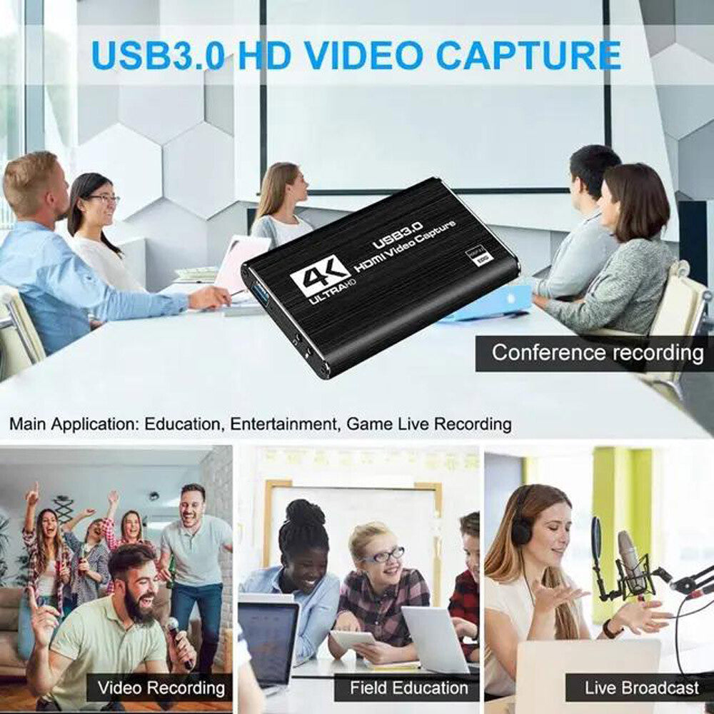 4K Audio Video Capture Card USB 3.0 HDMI Video Capture Device Full HD Recording