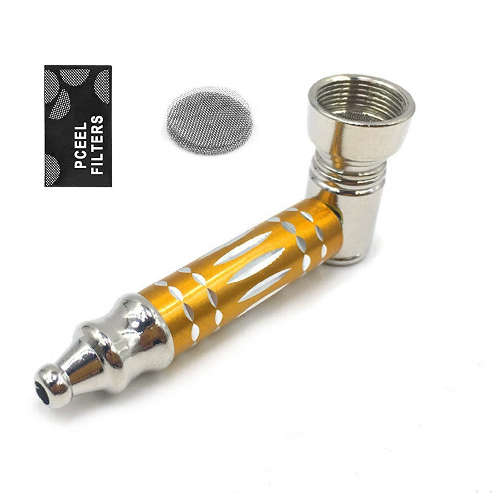 3 1/2" Metal Smoking Pipe W/Lid Tobacco Pipe Metal Hand Pipe Mini Metal Pipe US