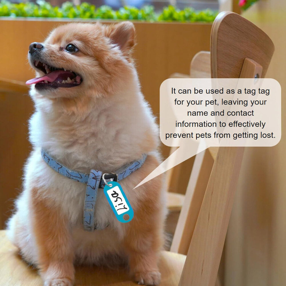 50PCS Key Tags Plastic W/ Split Ring Luggage Fobs ID Card Name Label Keychain US