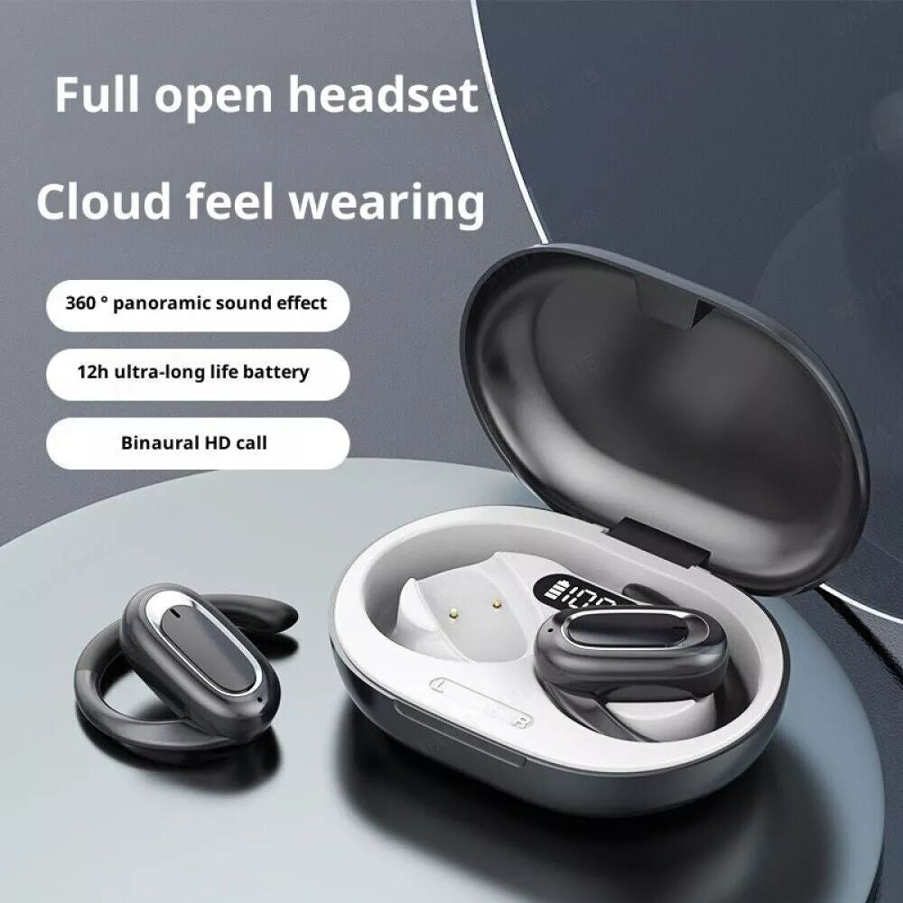 2024 Latest 5D Surround Sound Open Ear Bluetooth Headset Ear Canceling Earbuds