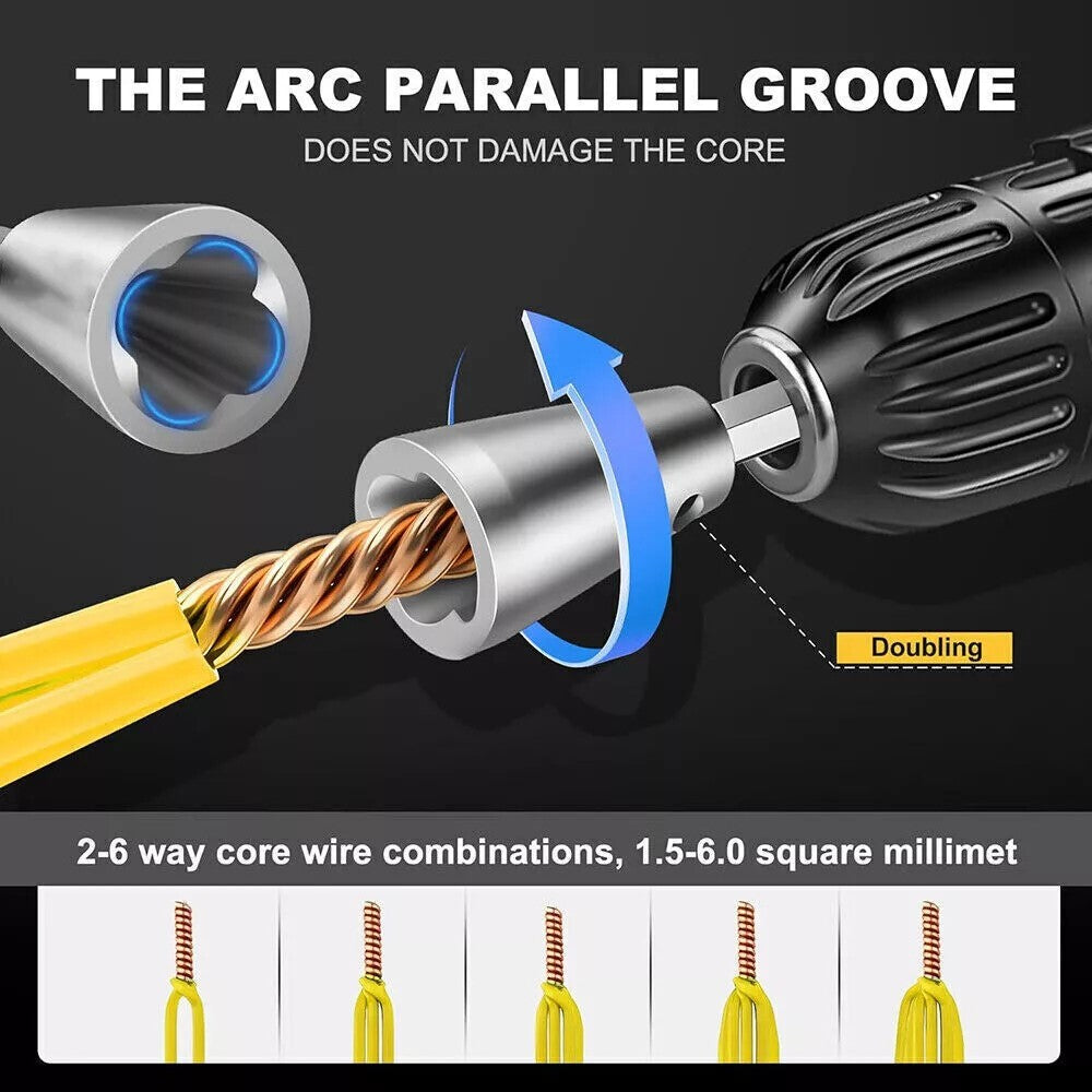Wire Stripper for Drill Wire Stripping Twisting Tool Upgrade Electrical W/ Case