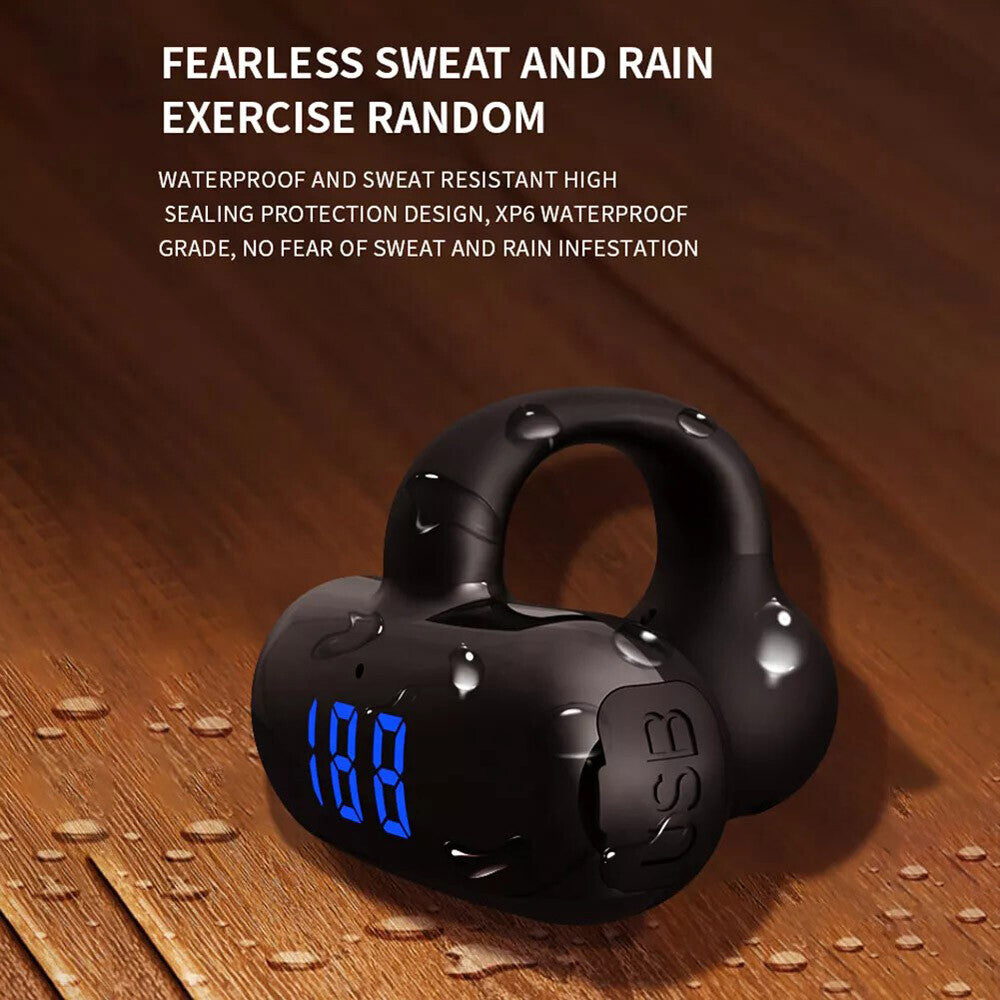 Bluetooth 5.3 Wireless Earbuds Ear Clip Bone Conduction Headphones Sport Headset