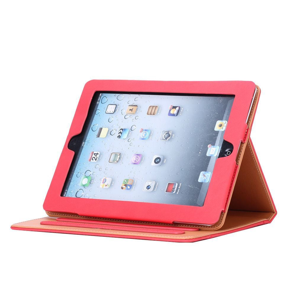 New Luxury Classic Soft Leather Smart Auto Sleep Wake Stand Case for Apple Ipad