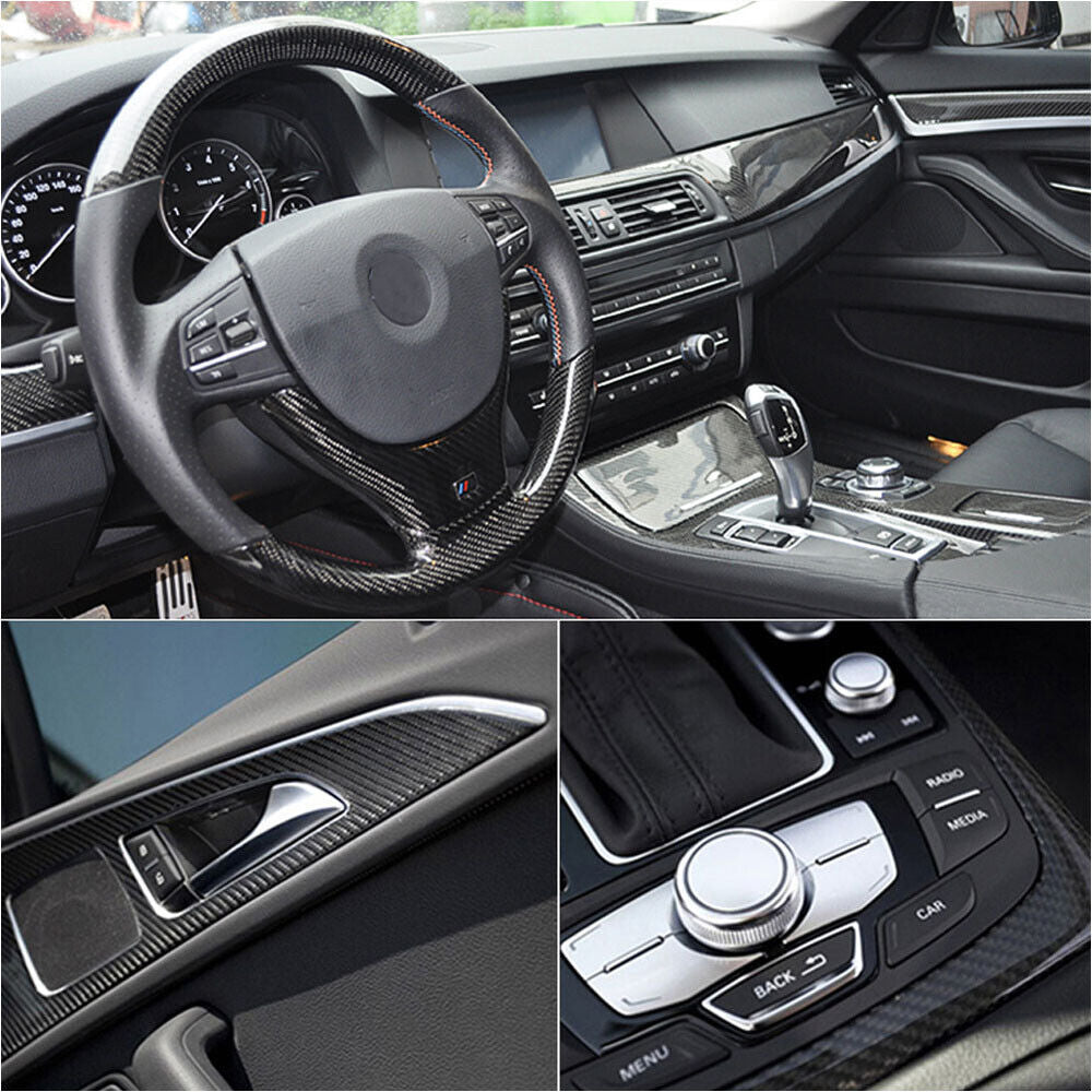 Auto Accessories 7D Glossy Carbon Fiber Vinyl Film Car Interior Wrap Stickers US