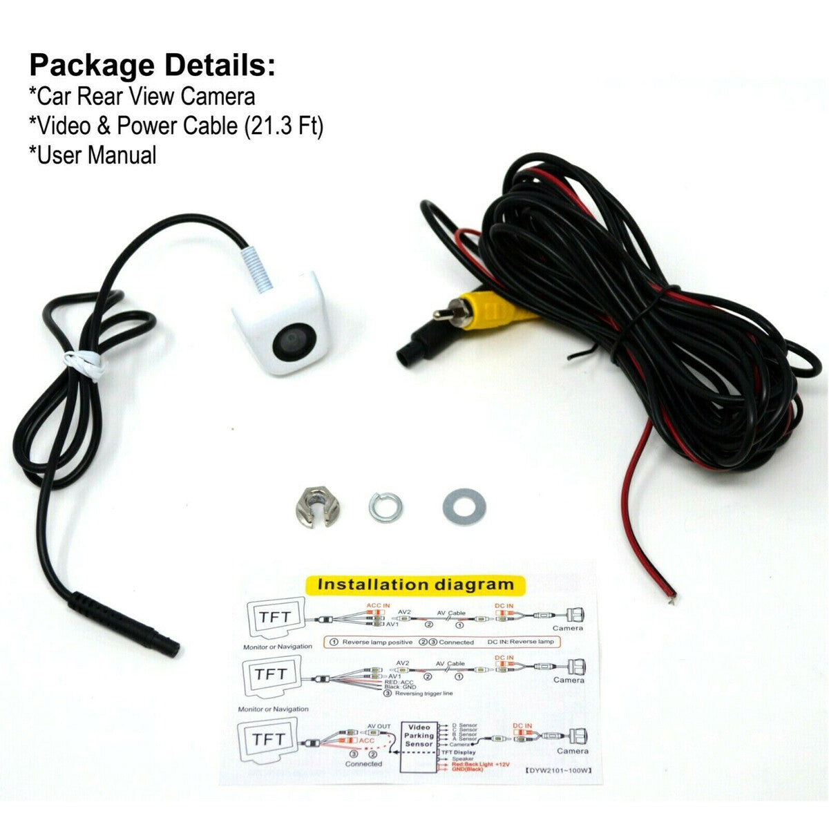 Rear Car Camera 170° HD Night Vision View Reverse Backup Parking Waterproof CMOS