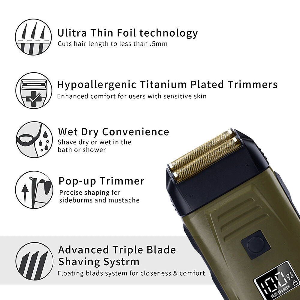 Men'S USB Electric Shaver Trimmer Razor Rechargeable Hair Beard Shaving Machine
