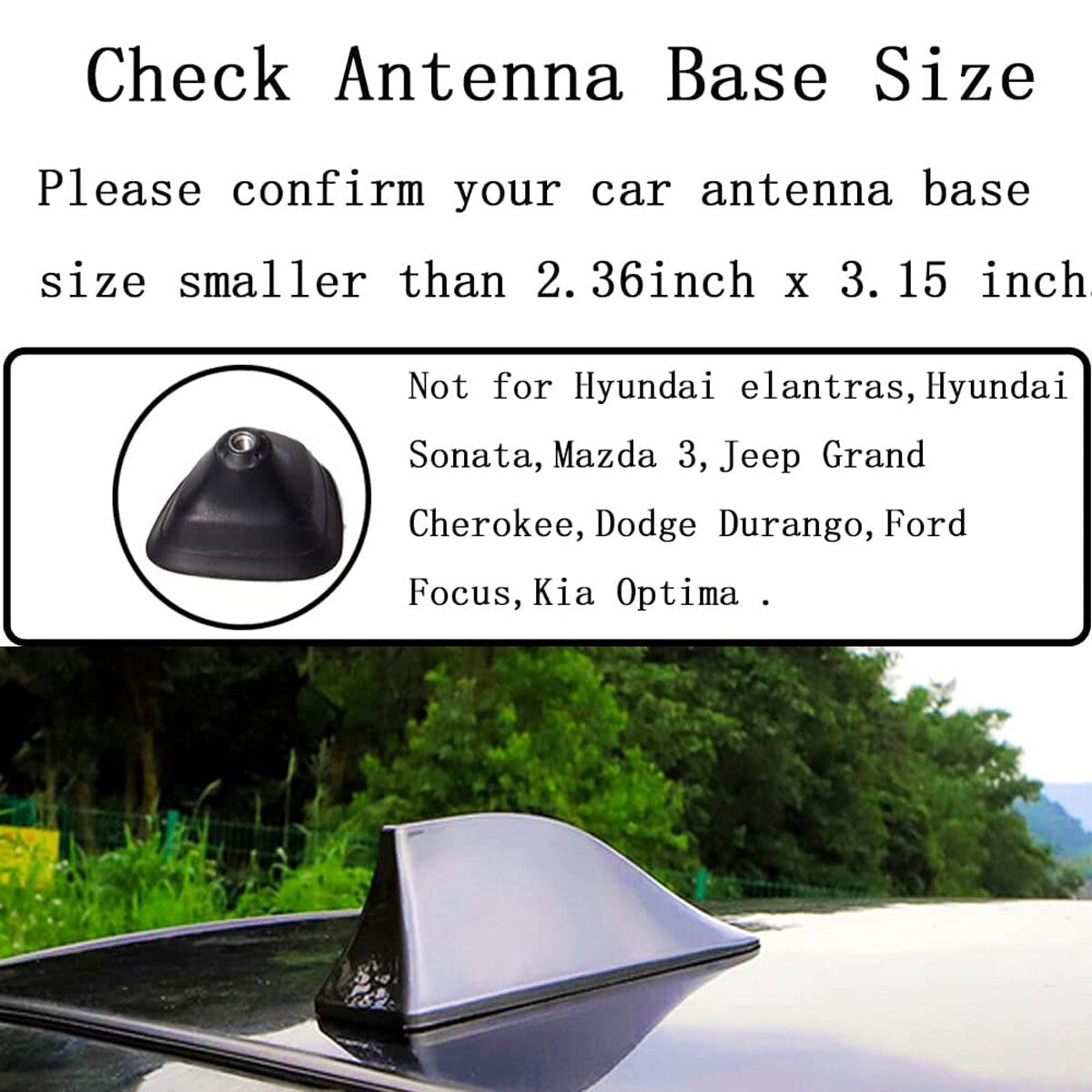 BLACK Shark Fin Car Roof Antenna Cover Radio FM/AM Signal Aerial Accessories US