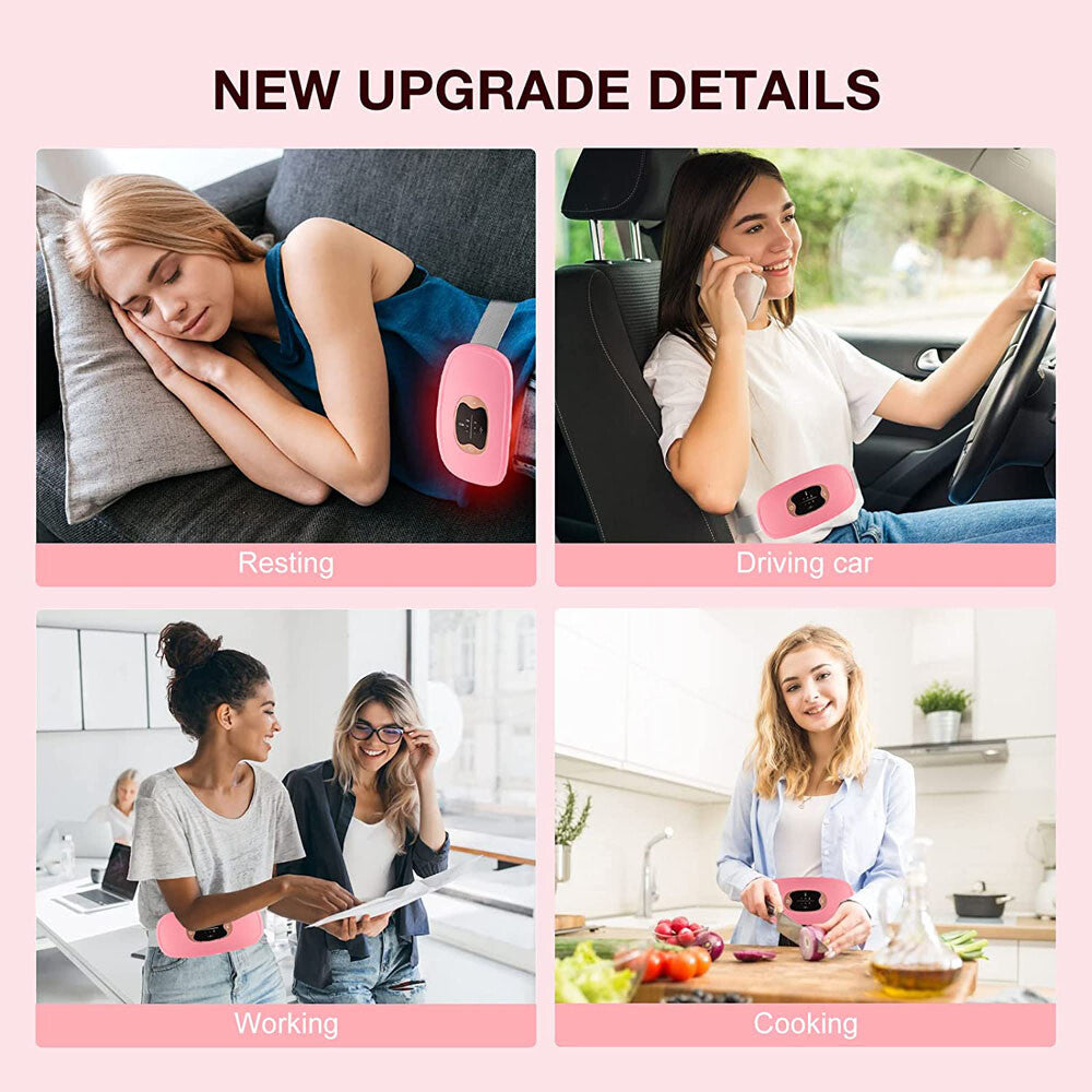 Electric Heating Menstrual Vibration Pad Belt for Period Pain Relief Cramps US